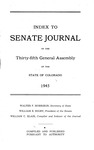 Index to Senate Journal: of the Thirty-fifth General Assembly of the State of Colorado by Colorado General Assembly