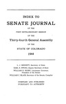 Index to Senate Journal: of the First Extraordinary Session of the Thirty-fourth General Assembly of the State of Colorado