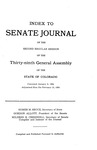 Index to Senate Journal: of the Second Regular Session of the Thirty-ninth General Assembly of the State of Colorado