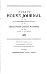 Index to House Journal: of the Second Extraordinary Session of the Thirty-Ninth General Assembly of the State of Colorado