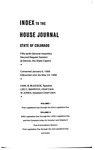 Index to the House Journal State of Colorado: Fifty-sixth General Assembly Second Regular Session at Denver, the State Capitol by Colorado General Assembly