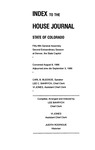 Index to the House Journal State of Colorado: Fifty-fifth General Assembly Second Extraordinary Session at Denver, the State Capitol