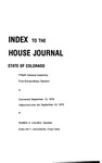 Index to the House Journal State of Colorado: Fiftieth General Assembly First Extraordinary Session