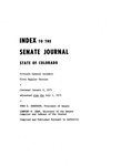 Index to the Senate Journal State of Colorado: Fiftieth General Assembly First Regular Session