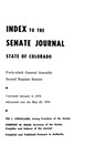 Index to the Senate Journal State of Colorado: Forty-ninth General Assembly Second Regular Session by Colorado General Assembly