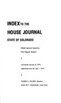 Index to the House Journal State of Colorado: Fiftieth General Assembly First Regular Session