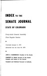 Index to the Senate Journal State of Colorado: Forty-ninth General Assembly First Regular Session