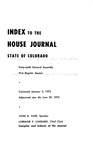 Index to the House Journal State of Colorado: Forty-ninth General Assembly First Regular Session by Colorado General Assembly