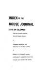 Index to the House Journal State of Colorado: Fifty-first General Assembly Second Regular Session