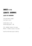 Index to the Senate Journal State of Colorado: Fifty-second General Assembly Second Regular Session