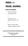 Index to the House Journal State of Colorado: Fifty-first General Assembly First Extraordinary Session