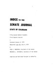 Index to the Senate Journal State of Colorado: Fifty-second General Assembly First Regular Session