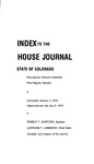 Index to the House Journal State of Colorado: Fifty-second General Assembly First Regular Session