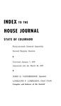 Index to the House Journal State of Colorado: Forty-seventh General Assembly Second Regular Session