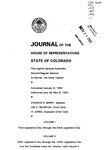 Journal of the House of Representatives State of Colorado: Fifty-eighth General Assembly Second Regular Session at Denver, the State Capitol