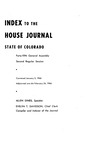 Index to the House Journal State of Colorado: Forty-fifth General Assembly Second Regular Session by Colorado General Assembly