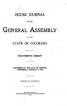 House Journal of the General Assembly of the State of Colorado: Fourteenth Session. Convened at the City of Denver, Wednesday, January 7, 1903.