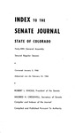 Index to the Senate Journal State of Colorado: Forty-fifth General Assembly Second Regular Session