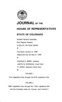 Journal of the House of Representatives State of Colorado: Sixtieth General Assembly First Regular Session at Denver, the State Capitol by Colorado General Assembly