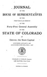 Journal of the House of Representatives of the First Regular Session of the Forty-First General Assembly of the State of Colorado at Denver, the State Capital: Convened January 2, 1957 adjourned sine die April 1, 1957