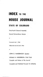 Index to the House Journal State of Colorado: Forty-fourth General Assembly Second Extraordinary Session