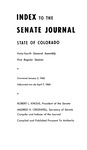 Index to the Senate Journal State of Colorado: Forty-fourth General Assembly First Regular Session by Colorado General Assembly