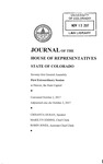 Journal of the House of Representatives State of Colorado: Seventy-first General Assembly First Extraordinary Session at Denver, the State Capitol by Colorado General Assembly