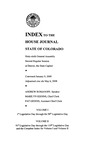 Index to the House Journal State of Colorado: Sixty-sixth General Assembly Second Regular Session at Denver, the State Capitol