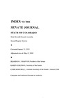 Index to the Senate Journal State of Colorado: Sixty-Seventh General Assembly Second Regular Session