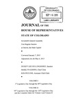 Journal of the House of Representatives State of Colorado: Seventieth General Assembly First Regular Session at Denver, the State Capitol