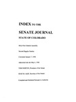 Index to the Senate Journal State of Colorado: Sixty-First General Assembly Second Regular Session at Denver, the State Capitol by Colorado General Assembly