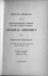 Senate Journal of the Extraordinary Session of the Twenty-third General Assembly of the State of Colorado