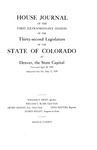 House Journal of the First Extraordinary Session of the Thirty-second Legislature of the State of Colorado: at Denver, the State Capital