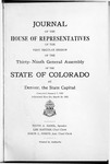 Journal of the House of Representatives of the First Regular Session of the Thirty-Ninth General Assembly of the State of Colorado at Denver, the State Capital