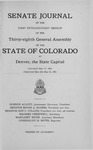 Senate Journal of the First Extraordinary Session of the Thirty-eighth General Assembly of the State of Colorado at Denver, the State Capital