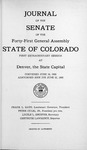 Journal of the Senate of the Forty-first General Assembly State of Colorado First Extraordinary Session at Denver, the State Capital by Colorado General Assembly