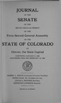 Journal of the Senate: of the Second Regular Session of the Forty-second General Assembly of the State of Colorado at Denver, the State Capital