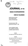 Journal of the House of Representatives State of Colorado: Fifty-fifth General Assembly Second Extraordinary Session at Denver, the State Capitol. Convened August 8, 1986