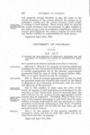 To Provide for the Erection of Additional Buildings for the University of Colorado and Making an Appropriation Therefor. by Colorado General Assembly