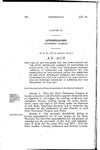 Entitled and Act Providing for the Appointments by the State Veterinary Surgeon of Inspectors to Investigate Live Stock and Contagious Diseases Thereof; to Supervise the Treatment for the Eradication of Said Diseases Under the Direction of Said State Veterinary Surgeon and Making an Appropriation for the Payment of Said Inspectors and Expenses Necessary in Carrying Out the Provisions of this Act.