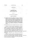 To Provide for the Payment of Part of the Expense of the Maintenance, Support and Incidental Expense of the State Penitentiary for the Years 1917 and 1918, to Provide for a Portion of the Salary and Expense of the State Parole Officer for the Same Period, to Provide for the Deficit Created in the Period 1915 and 1916, Caused by Insufficient Appropriation.