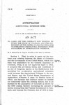 To Carry out the Contract now Existing between the State of Colorado and the Government of the United States Providing for Co-operative Agricultural Extension Work and Making an Appropriation Therefor.