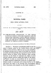 To Cede Exclusive Jurisdiction to the United States of America Over the Terriroty Now or Hereafter Comprised Within Certain National Parks Now Known as the Mesa Verde National Park and the Rocky Mountain National Park, Subject to Certain Rights Therein.