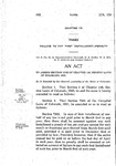 To Amend Section Once of Chapter 148, Session Laws of Colorado, 1925.