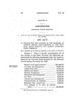 To Provide for the Payment of the Expenses of Certain Special Improvements at the Colorado State Hospital and Making Appropriations Therefor.