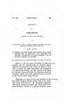 To Create and Establish the Apache State Game Refuge and to Regulate and Prohibit the Hunting or Killing of Game Therein, and to Provide Certain Penalties.