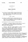 Relating to Public Printing, Providing for Penalties for Violation of the Provisions of This Act and Repealing Acts and Parts of Acts in Conflict Herewith.