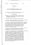 Relating to Local Government Budgets: and Amending Chapter 103, 1935 Colorado Statutes Annotated, as Amended.