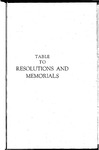 Table to Resolutions and Memorials by Colorado General Assembly