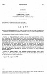 Making an Appropriation to the State Auditor for the Payment of Amounts Awarded to George Lanes for Back Pay and Other Benefits.